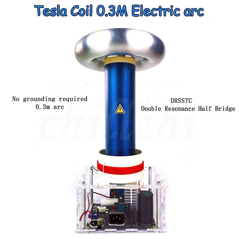 0.3m ArcTesla Coil Music Solid Tesla Coil DRSSTC Artificial Lightning Storm Maker Finished Product