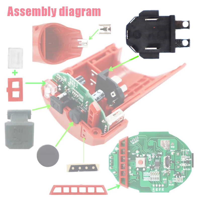Imagem -05 - Bateria de Lítio Tomada Jack Conector Terminal para Milwaukee 12v 10.8v Li-ion Bateria Carregador Adaptador Conversor Base de Plugue M12