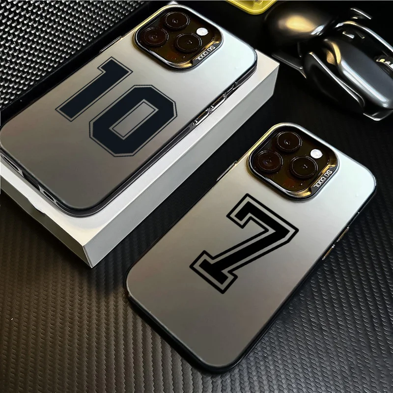 

Lucky Numbers Football Electroplate Silver IMD Phone Case For Xiaomi Mi 14 13 12 12T 13T Pro 11 Lite 5G Poco F5 X5 X6 Pro Cover