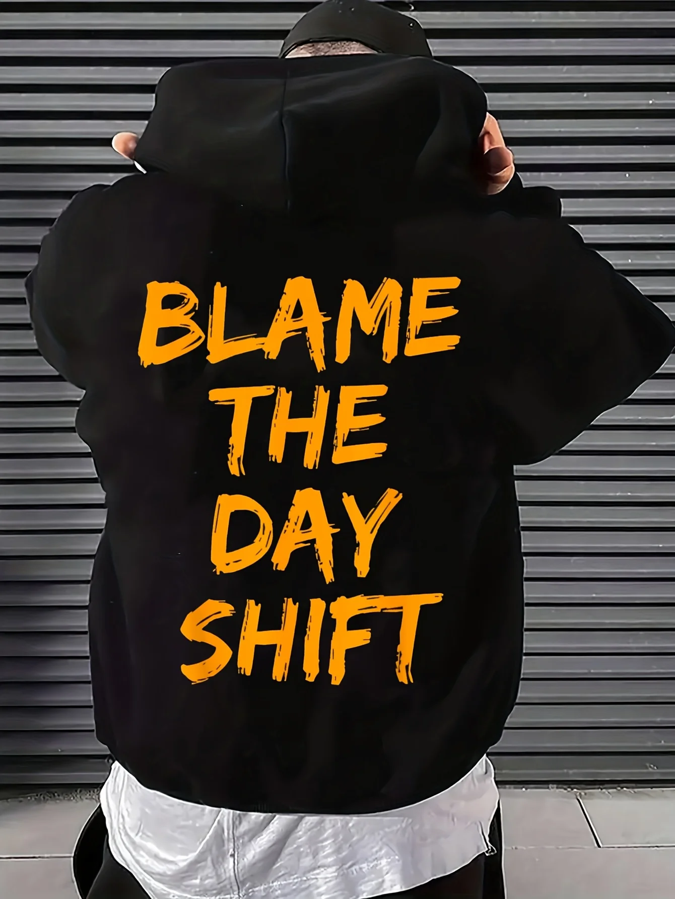 Men's Hooded Sweatshirt Whimsical Workday Fun Humorous Graphic Print Oversized Long Sleeve Casual Pullover