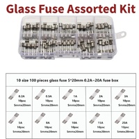 100pcs,1 Box 5x20mm Quick Blow Glass Tube Fuse Assorted Kit Amp 0.2a 0.5a 1a 2a 3a 5a 8a 10a 15a 20a 250v With Storage Box