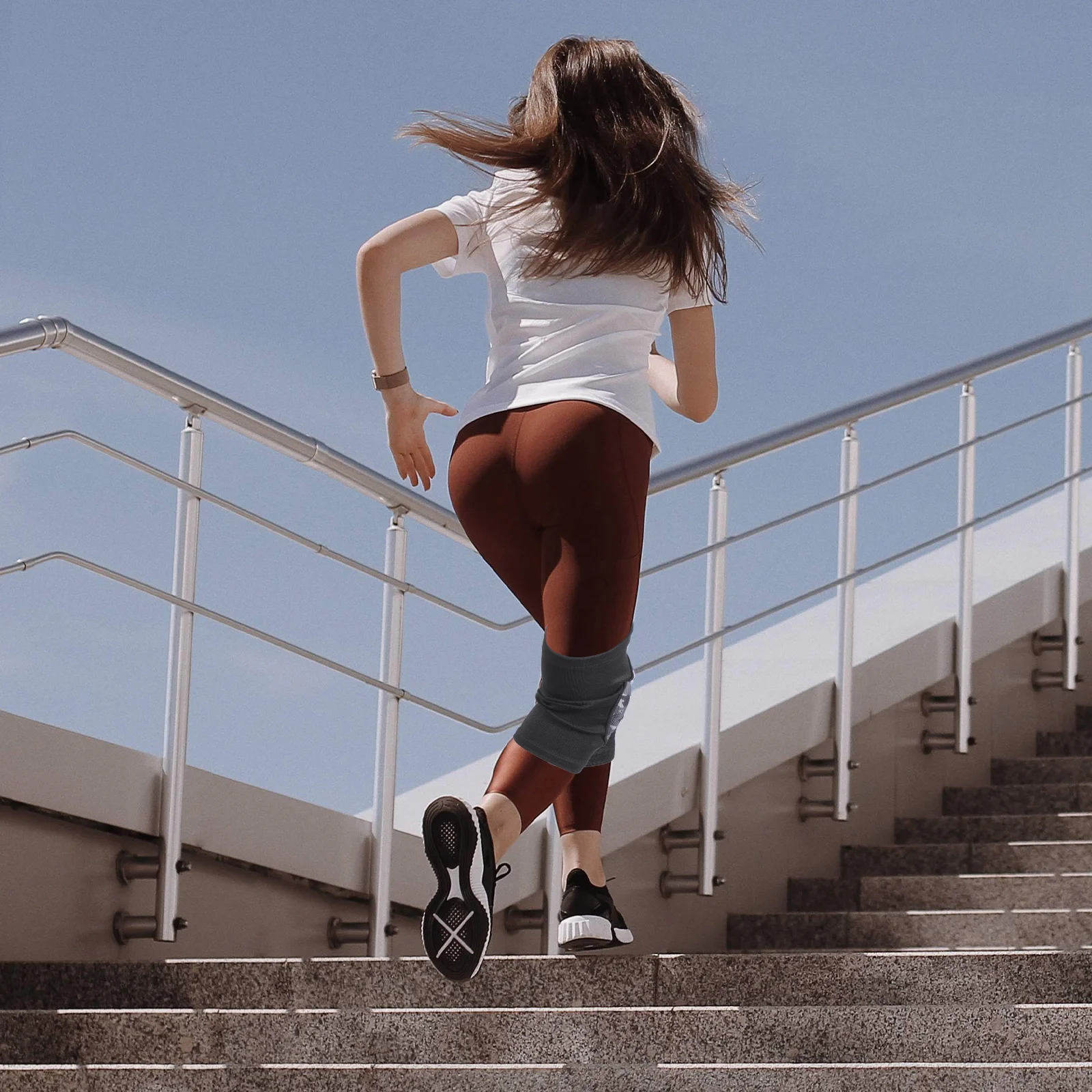 

1Pair Knee Brace with Dual Spring Stabilizer Compression Strap Sports Support Running Protector Field Hockey Shin Guards