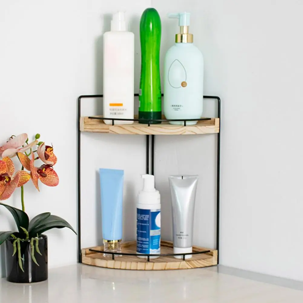 Cosmetic Storage Rack 2-tier Bathroom Counter Organizer Sturdy Corner Shelf for Easy Assembly Strong Load-bearing Capacity