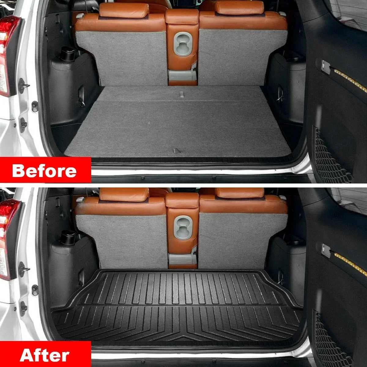 Car Rear Trunk Cargo Liner Boot Tray Cover Matt Mat Floor Carpet Kick Pad For Toyota RAV4 2019 2020 XA50