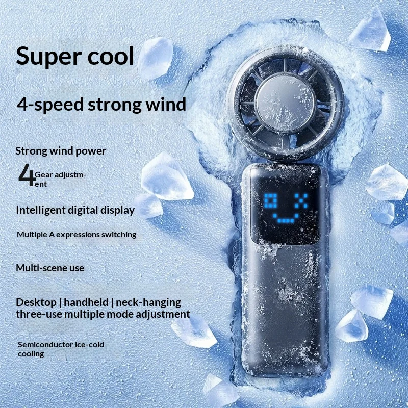 Portable desktop cooling fan 4000mah battery emoji design perfect for students and outdoor use