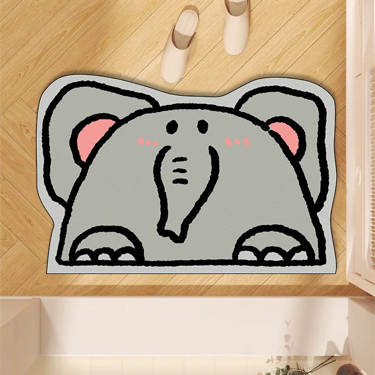 Absorbent Mat At The Bathroom Door Cartoon Small Carpet Special-shaped Bathroom Diatom Mud Quick-drying Cute Bathroom Mat