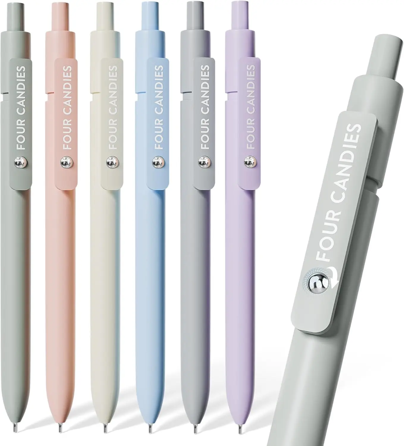 

6Pcs 0.5mm Quick Dry Gel Pens, Fine Point Smooth Writing, Pastel Morandi Colors for Office School Home, Cute Stationery Set