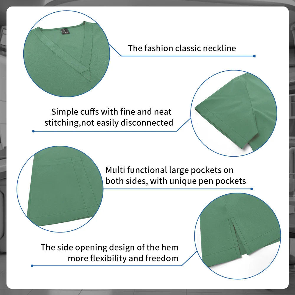 Nursing Scrub Work Clothes Multicolor Medical Uniform Pharmacist Workwear Pet Clinic Veterinary Nurse Workwear Surgery Scrub Set