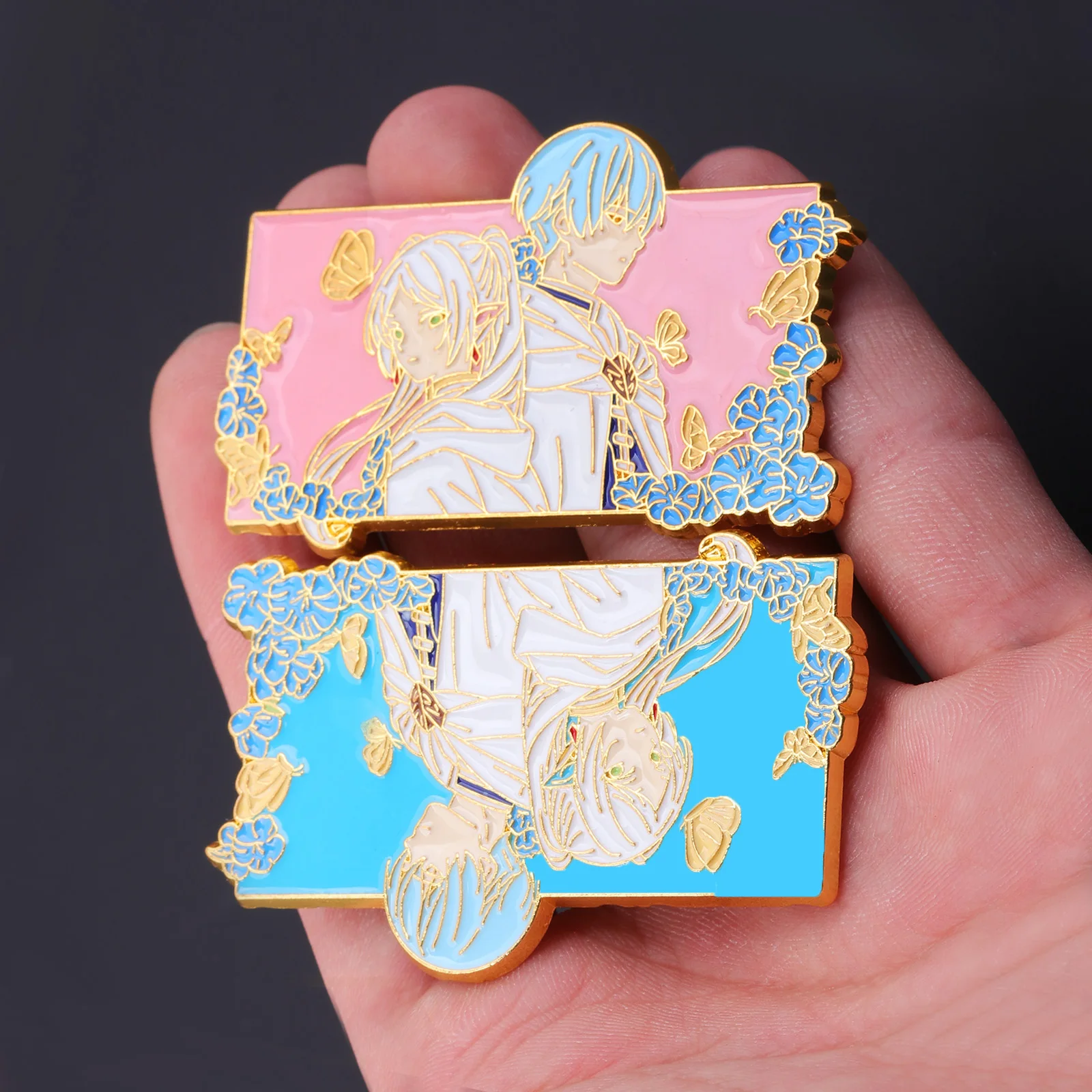 Frieren: Beyond Journey's End Brooch Frieren and Himmel Character Pin Cosplay Props Clothing Hat Anime Badge enamel pins брошь