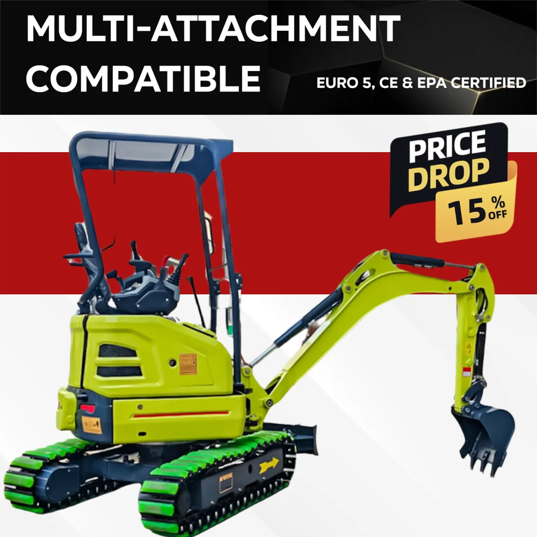 

Factory Price 2Ton Mini Excavator with Multi Function Attachment High Configuration Small Digger for Farm Construction