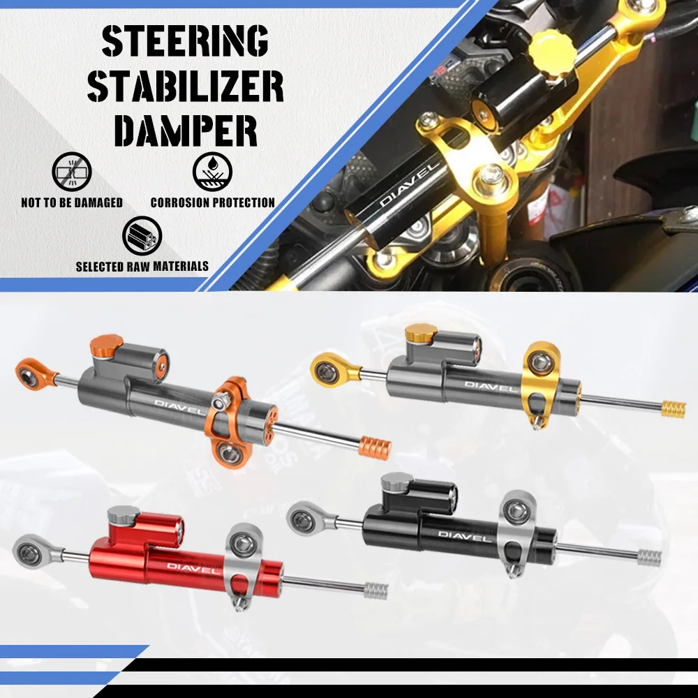 

Для DUCATI DIAVEL 1200 1260S 1262 V4 карбон CROMO DIESEL 2011-2022 2023 2024 мотоциклетный демпфер рулевого управления стабилизирующий контроль безопасности