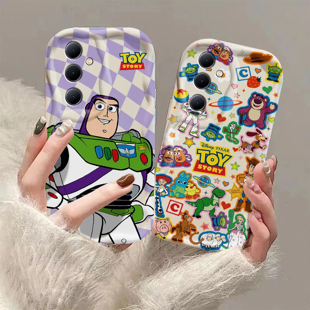 Cute Toy Story Buzz Lightyear 3D Wave Phone Case For Samsung Galaxy S24 S23 S21 S20 FE Plus Ultra 4G 5G Soft Silicone Back Cover