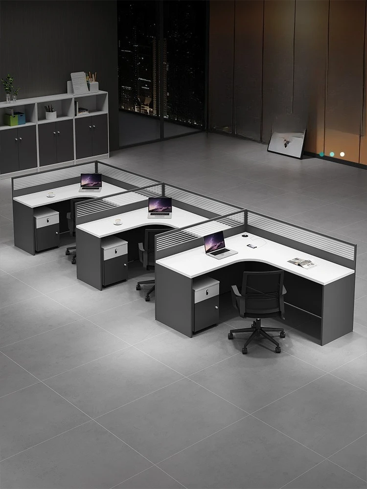 Computer office desk and chair combination, simple modern financial desk screen card holder