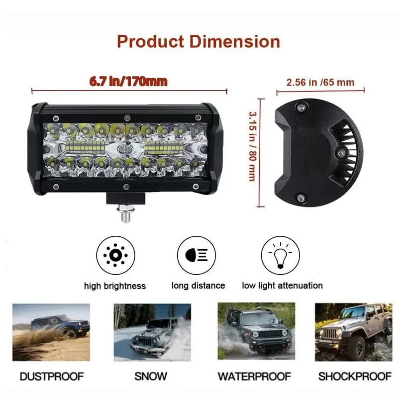 Luz antiniebla led para camión, luces de trabajo para remolque, faros de carga, luz de conejo para motocicleta, coche, camioneta todoterreno, accesorios