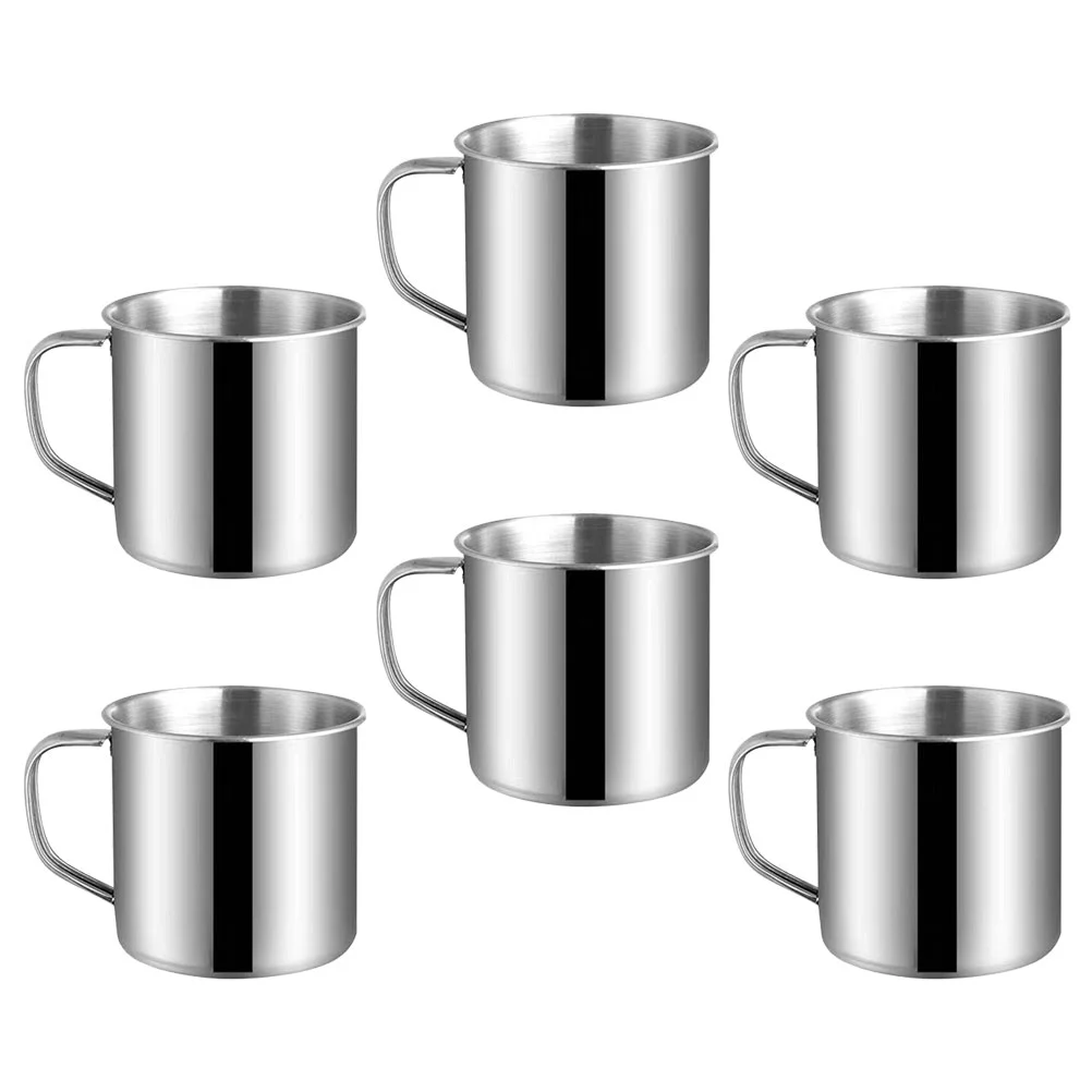 

6 Pcs Mini Stainless Steel Kids Drinking Cup Tea Mug for Coffee Milk Soup Hot Coco Kitchen Barware Perfect for Home