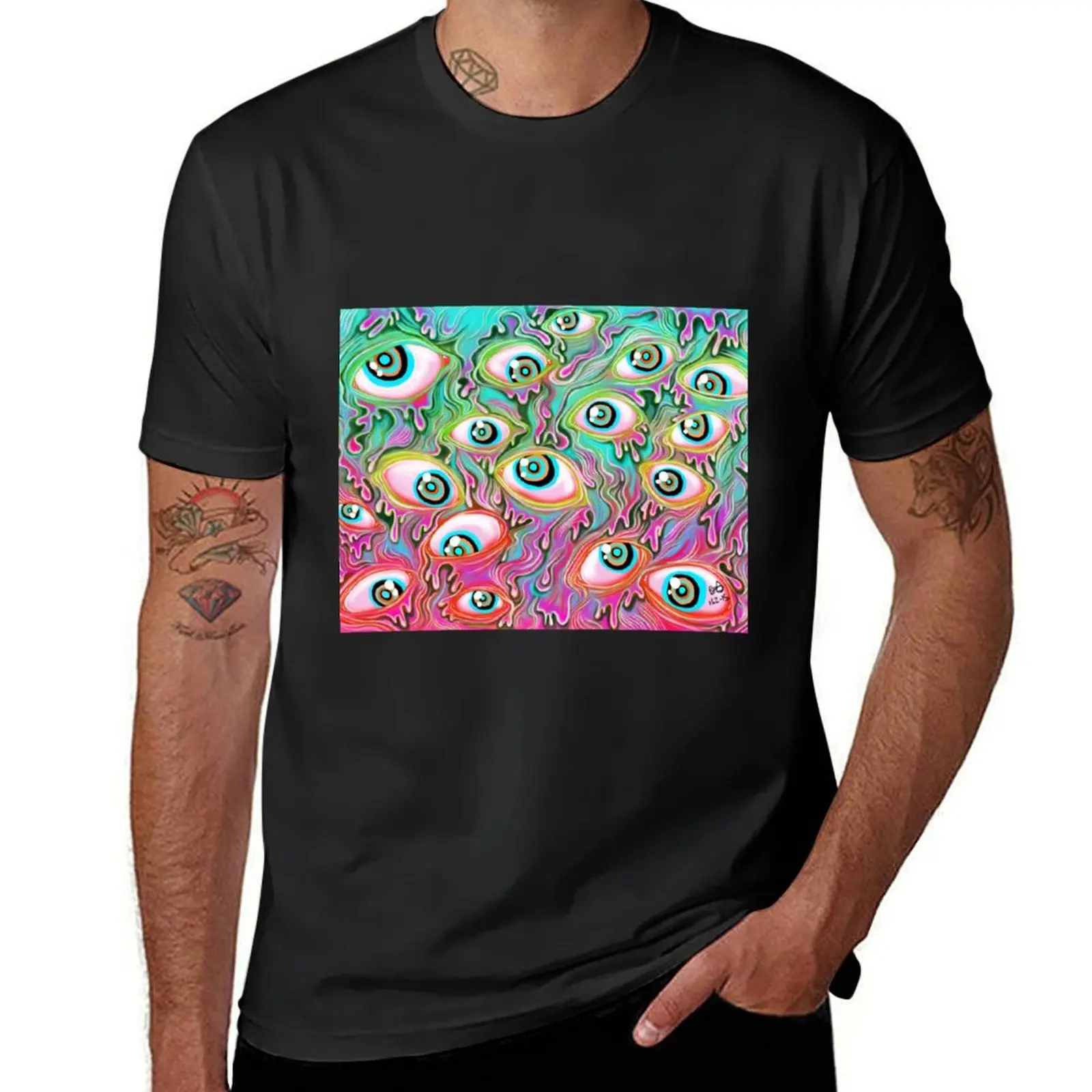 Eyeball Pattern - Color Alt T-Shirt new edition kawaii clothes cute tops oversized mens tall t shirts