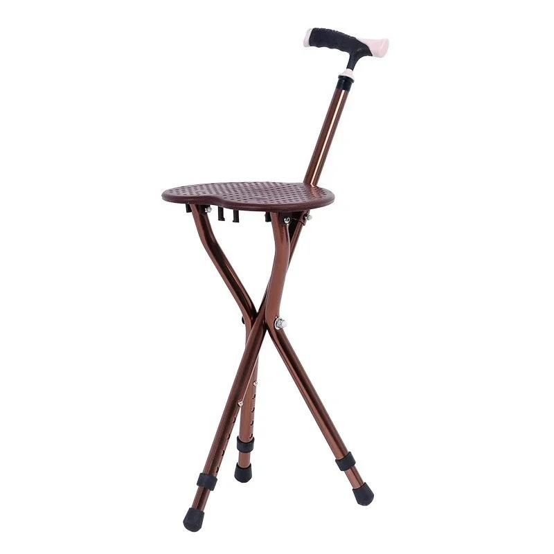Cane walker can sit chair folding portable the elderly stool multi-functional walking cane with stool