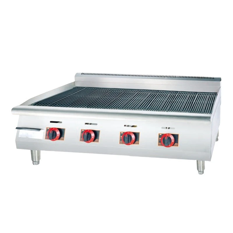 

Extended Desktop Gas Volcanic Stone Grill Small Tepan Fried Steak Equipment Striped Smokeless Grill