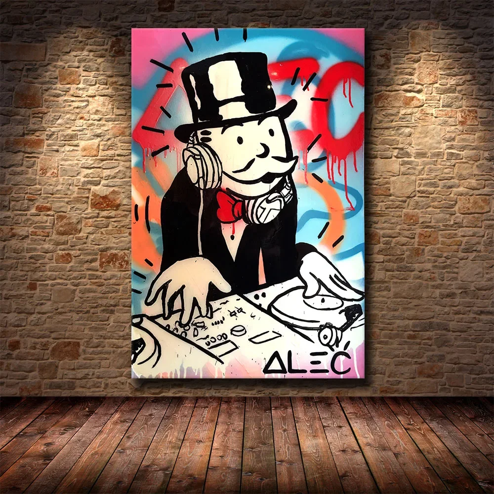 Alec Monopoly Richer Scrooge Dollars Graffiti Street Posters Canvas Paintings Decorative Wall Art Print Pictures Room Home Decor
