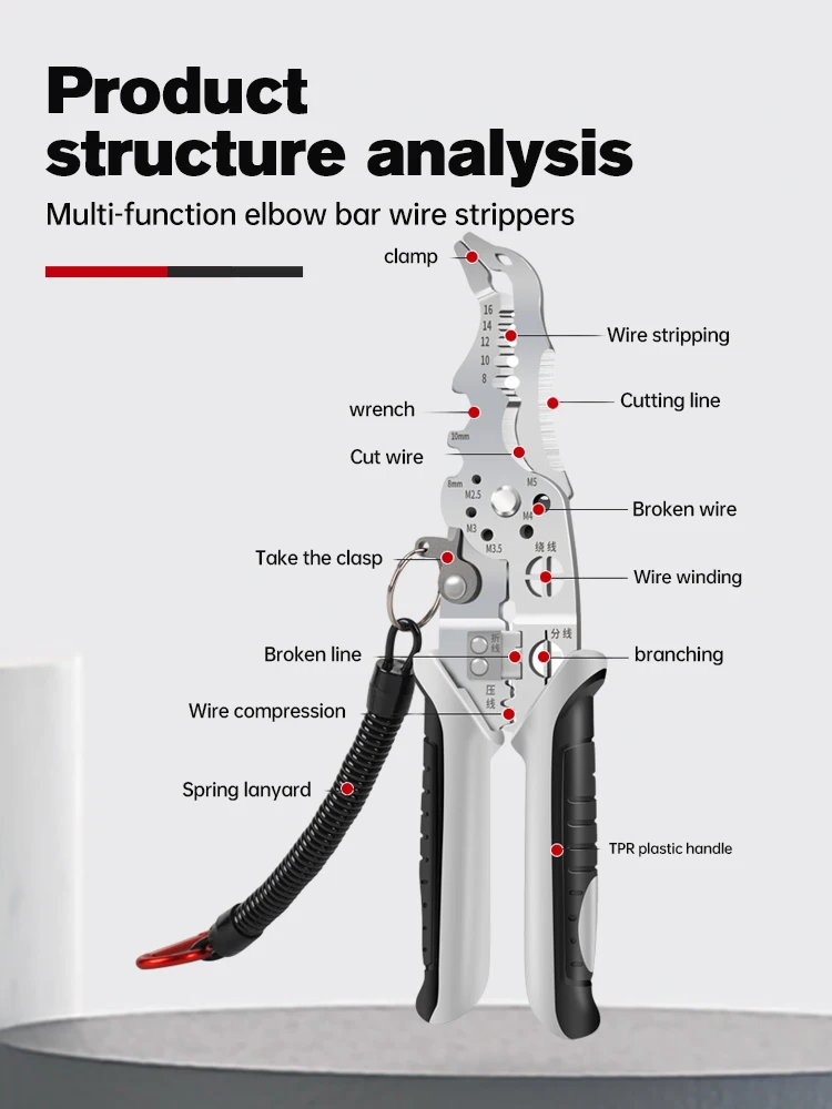 Multifunctional Special Wire Stripping Pliers Electrician Cutting Wire Stripping Skin Pressing Wire Winding Scissors Hand Tool