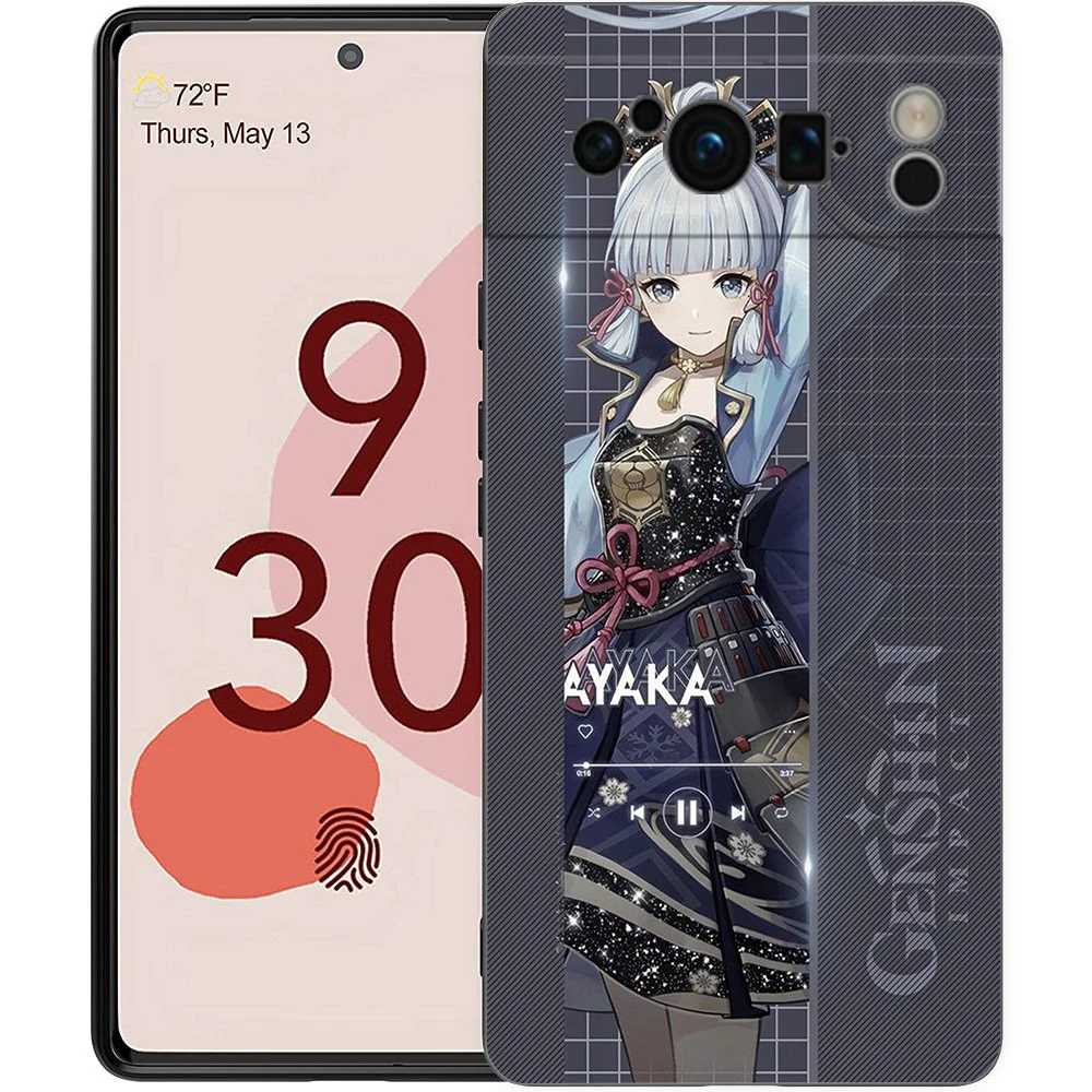 Genshin Impact Game Role For Google Pixel 8 7 6 Pro 6A 5G Black Phone Case Soft Shockproof Back Cover Silicone TPU Shell Coque