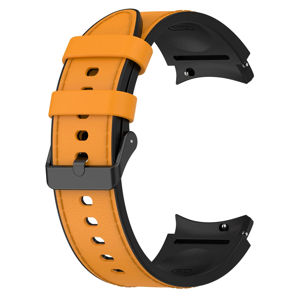 Leather Silicone Strap For Samsung Galaxy Watch 6 5 4 40mm 44mm No Gaps Band Watch 6 4 Classic 42/46mm 43/47mm 5 Pro 45mm Correa