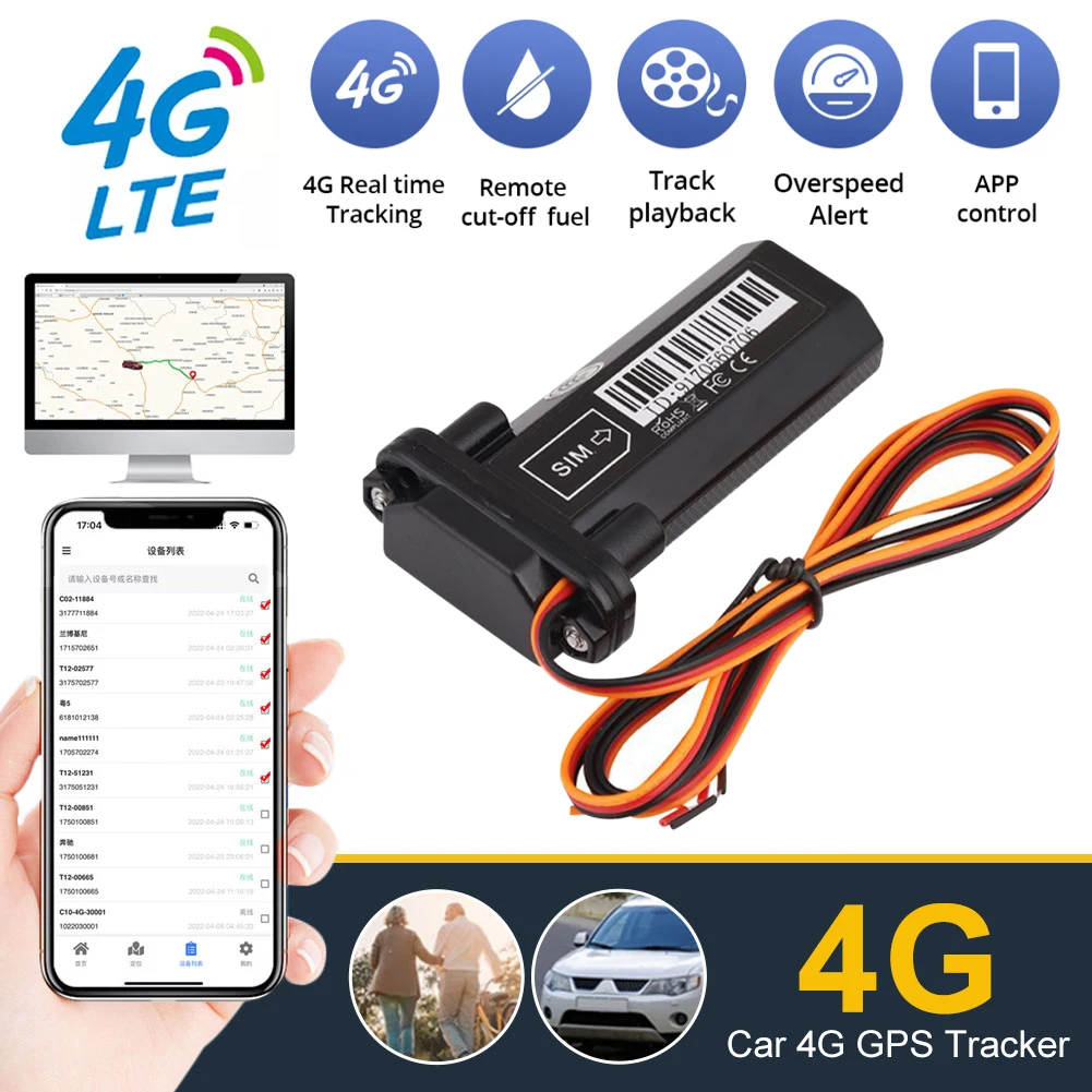 NEW 4G GPS Tracker Vehicle Tracking Device Waterproof Motorcycle Car Mini GPS GSM SMS Locator with Live Tracking App Tracking