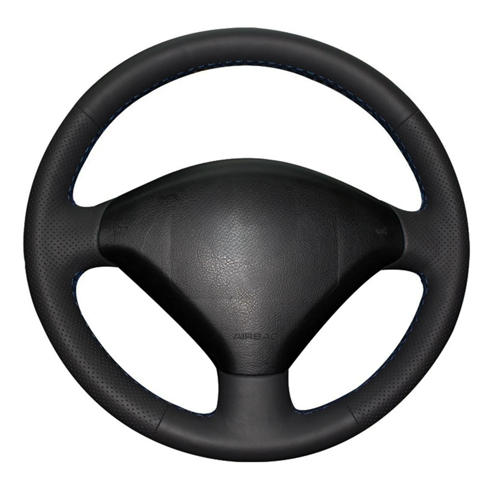 

Car Steering Wheel Cover Wrap Hand-stitched Black Artificial Leather For Peugeot 307 2001-2008 307 SW 2005-2008