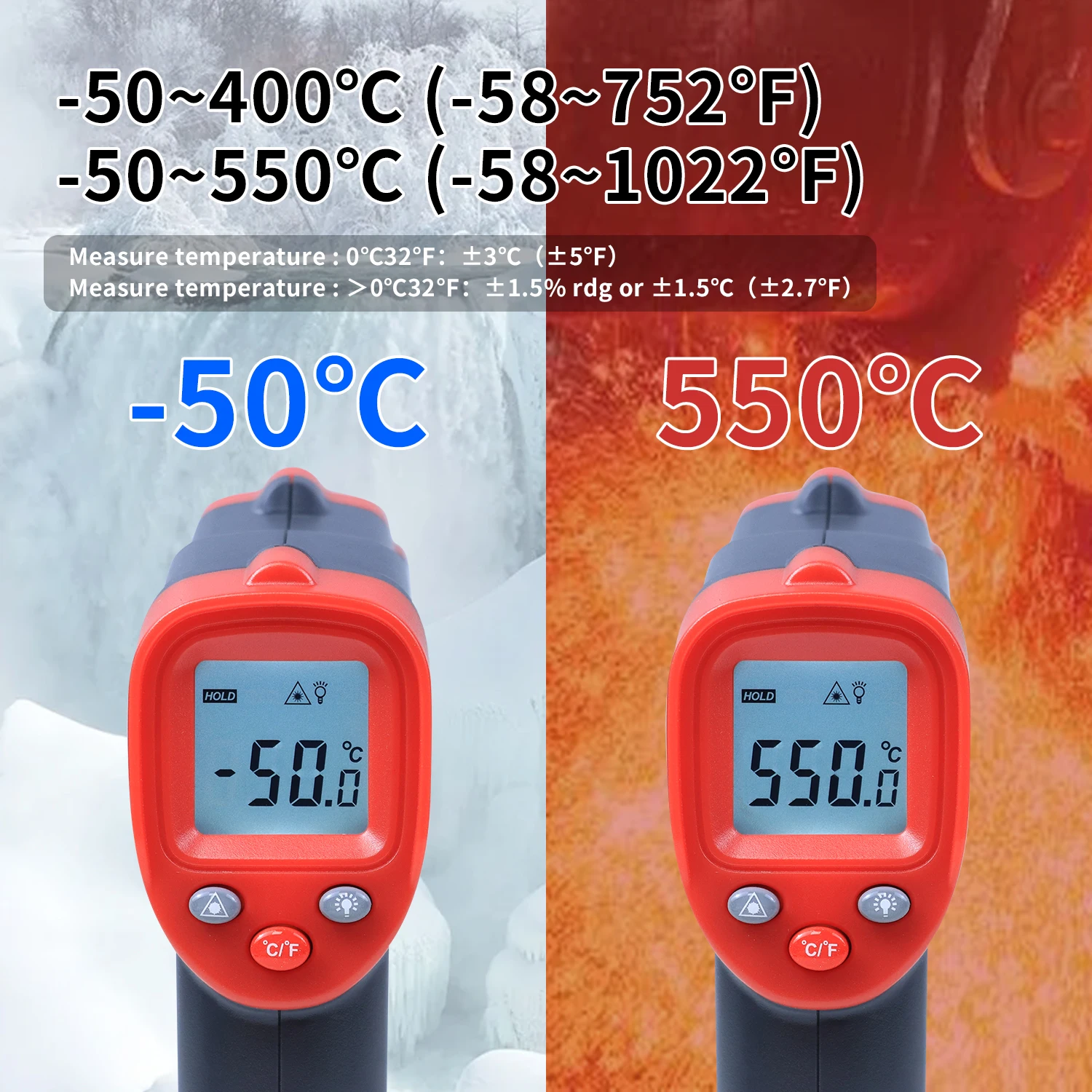 Xin Tester Digital Infrared Thermometer GM320 Non Contact Temperature Industrial Pyrometer IR Laser Point Gun -50~400℃ -50~550℃