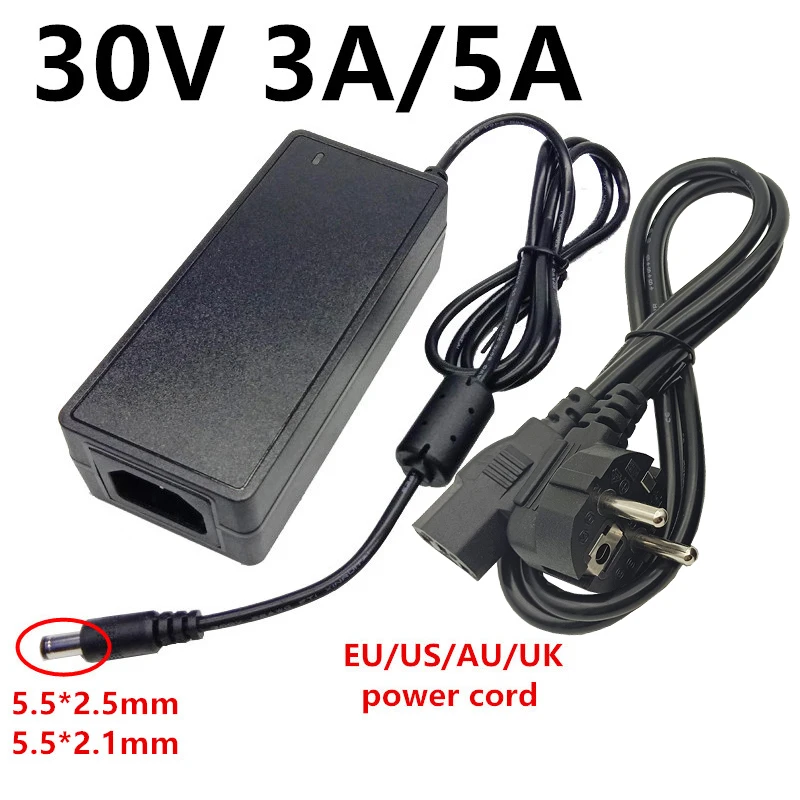 30V3A 30V5A Universal AC DC Power Adapter Supply Adaptor 30V 3A 5A 110V 220V To 30 Volts 30 V Adaptador Conveter 5.5*2.5mm