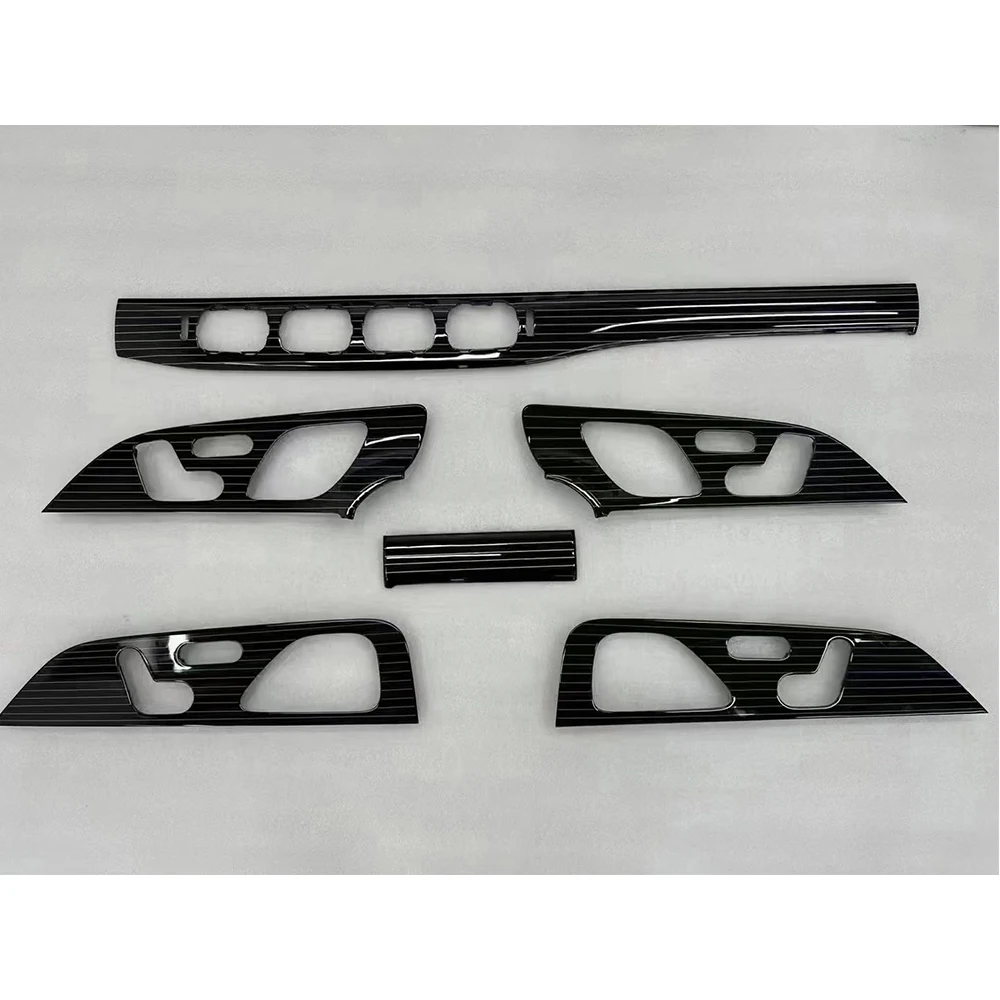 Piano Panel For Mercedes-Benz Car Interior Black and White Dashboard Panel Door accessories GLE W167 GLS 350 450