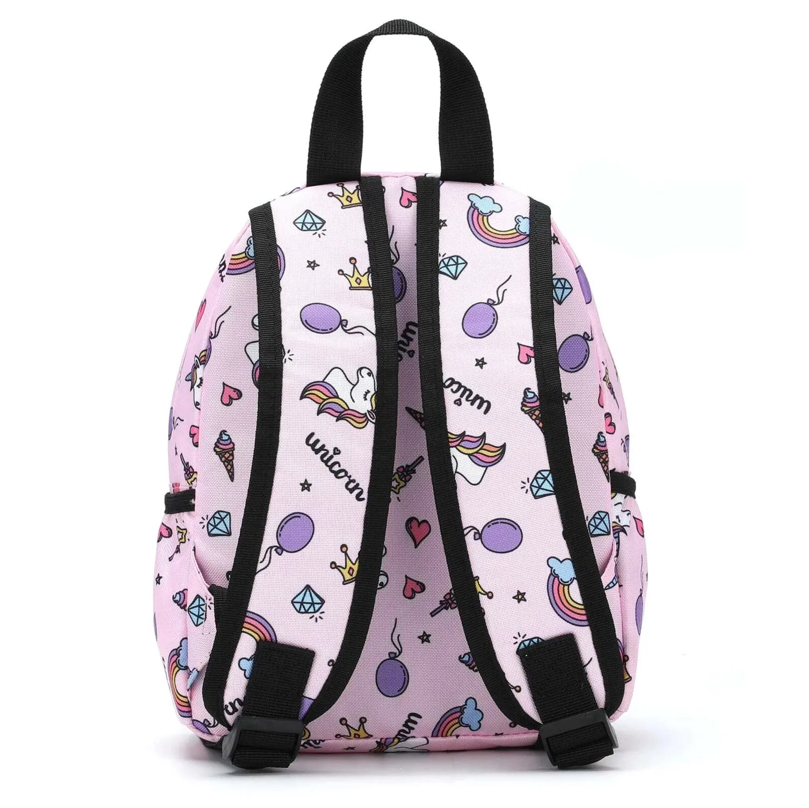 Personalized Embroidery Girls Cartoon Print Functional Backpack Custom Any Name Small Daycare Backpack for Little Kids