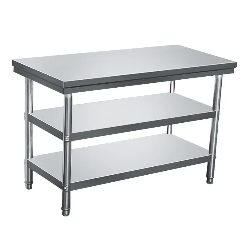 

Thickened 304 stainless steel workbench double-layer table rectangular kitchen special shelf commercial