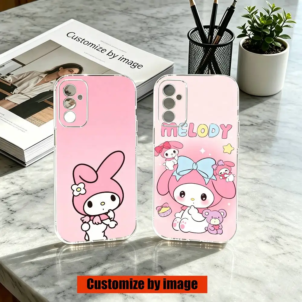 Прозрачный силиконовый мягкий чехол для телефона Samsung A10, 12, 20, 21S, 30, 31, 40, 50, 51, 52, 70, 71 с рисунком My Melody