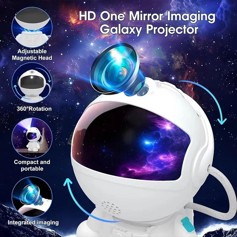 New Astronaut Galaxy Projection Light 12 Image Discs Galaxy Night Light Ceiling Atmosphere Lighting LED Space For BedRoom Decor