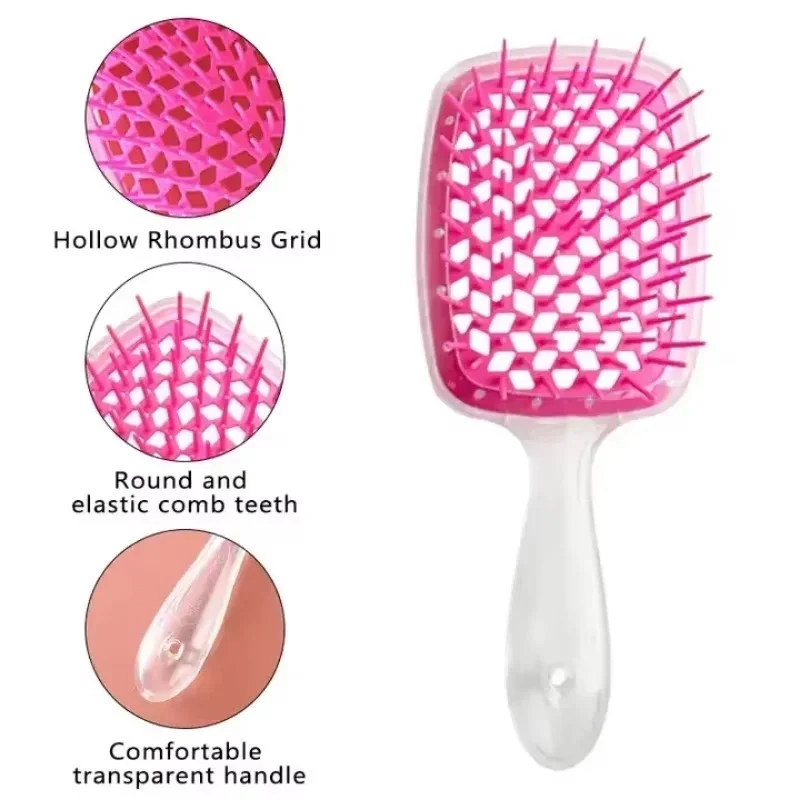 1pcs Detangling Hair Brush Scalp Massage Combs Wide Tooth Air Cushion Comb Hollow Antistatic Hairbrush Salon Hair Styling Tool