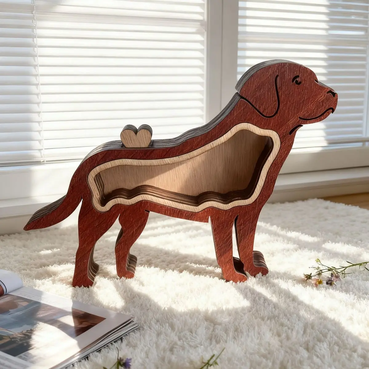 

Creative Solid Wood Pet Hair Keepsake Box - Dog Cat Fur Memory Collector & Home Decor Display, Sentimental Storage Piece