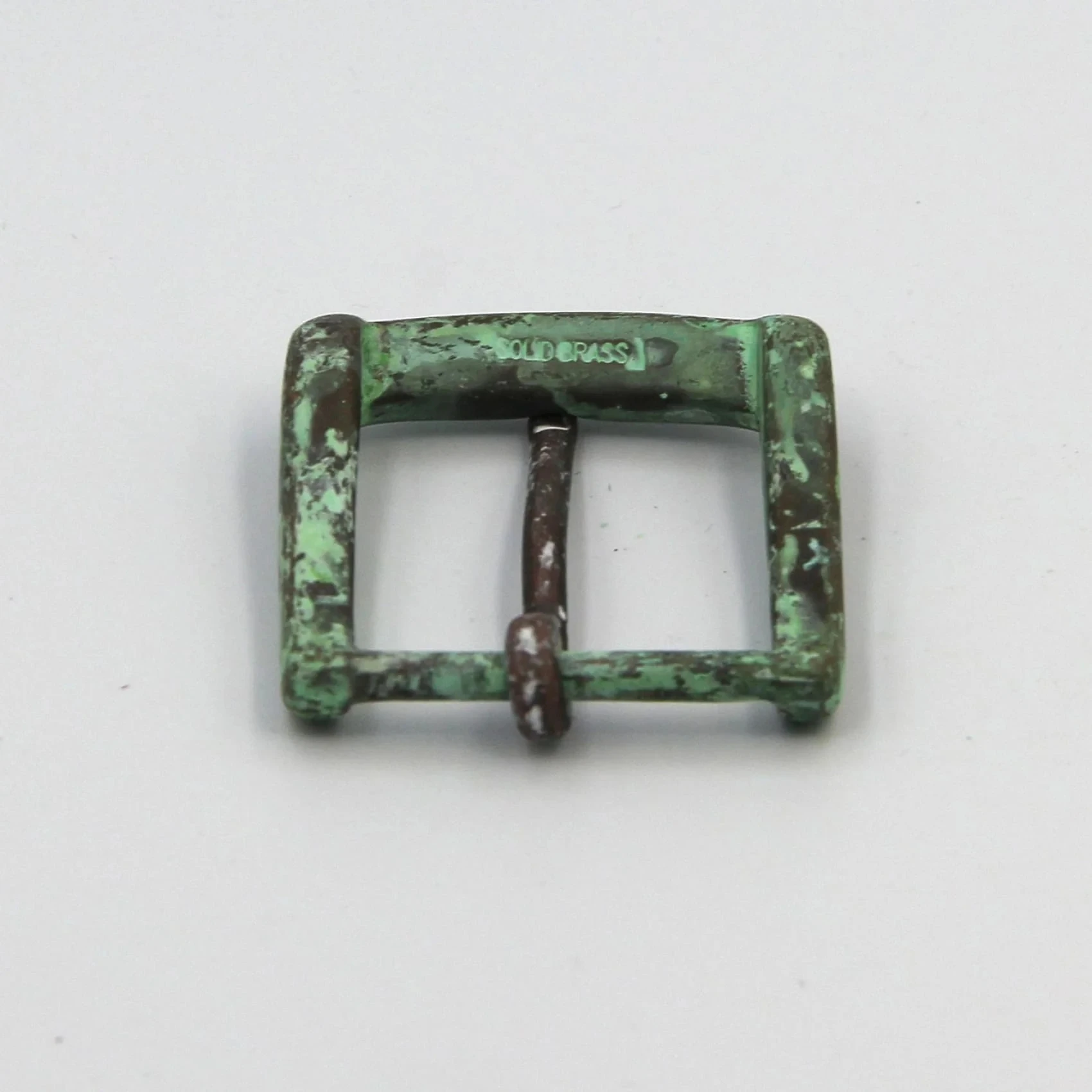 Green Rusty Buckle for Handmade Leather Belts, 35mm Vintage Bronze