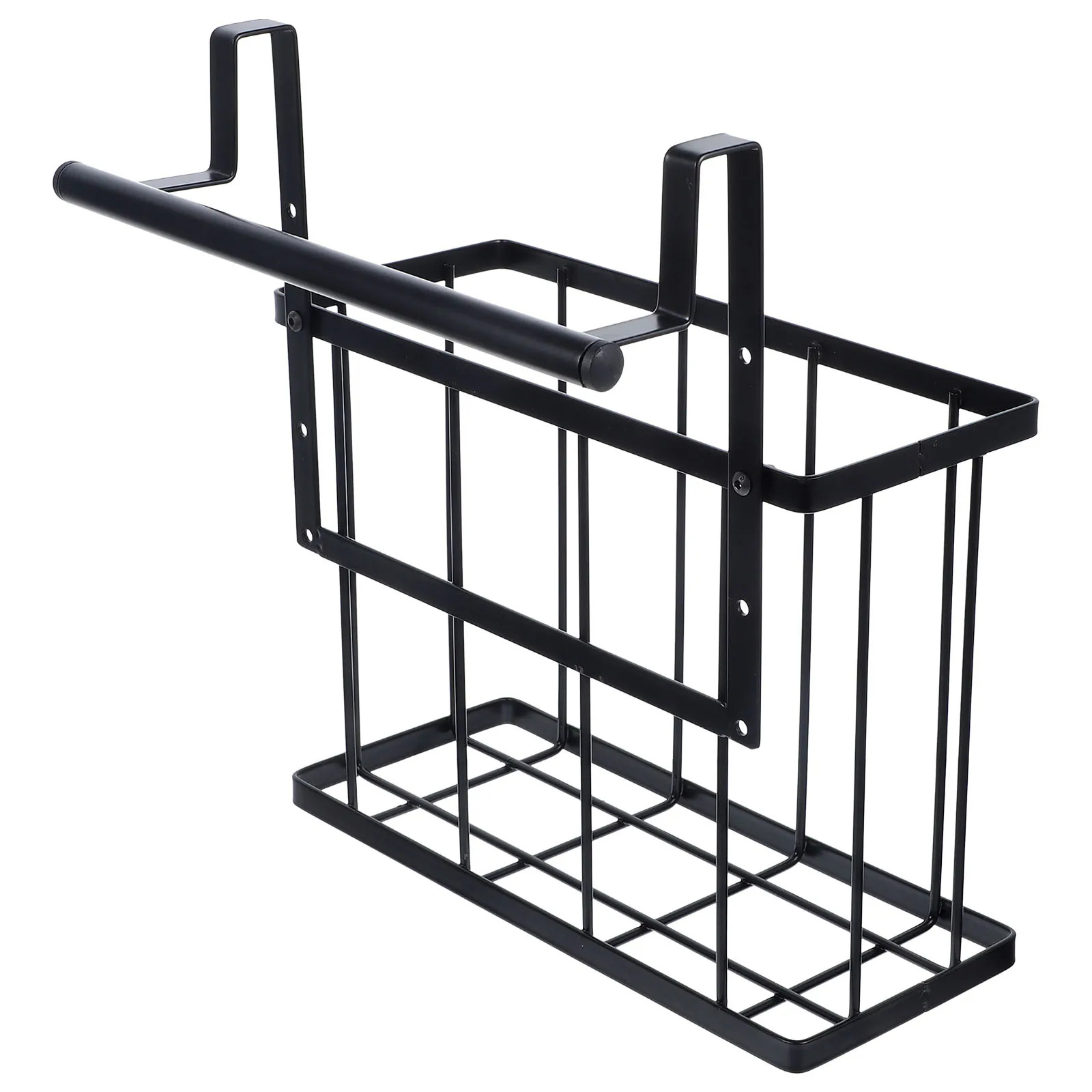 

Metal Hanging Storage Basket Cabinet Door Vegetable Organizer Kitchen Wall Basket Hollow-Out Design Nail-Free Wire Storage