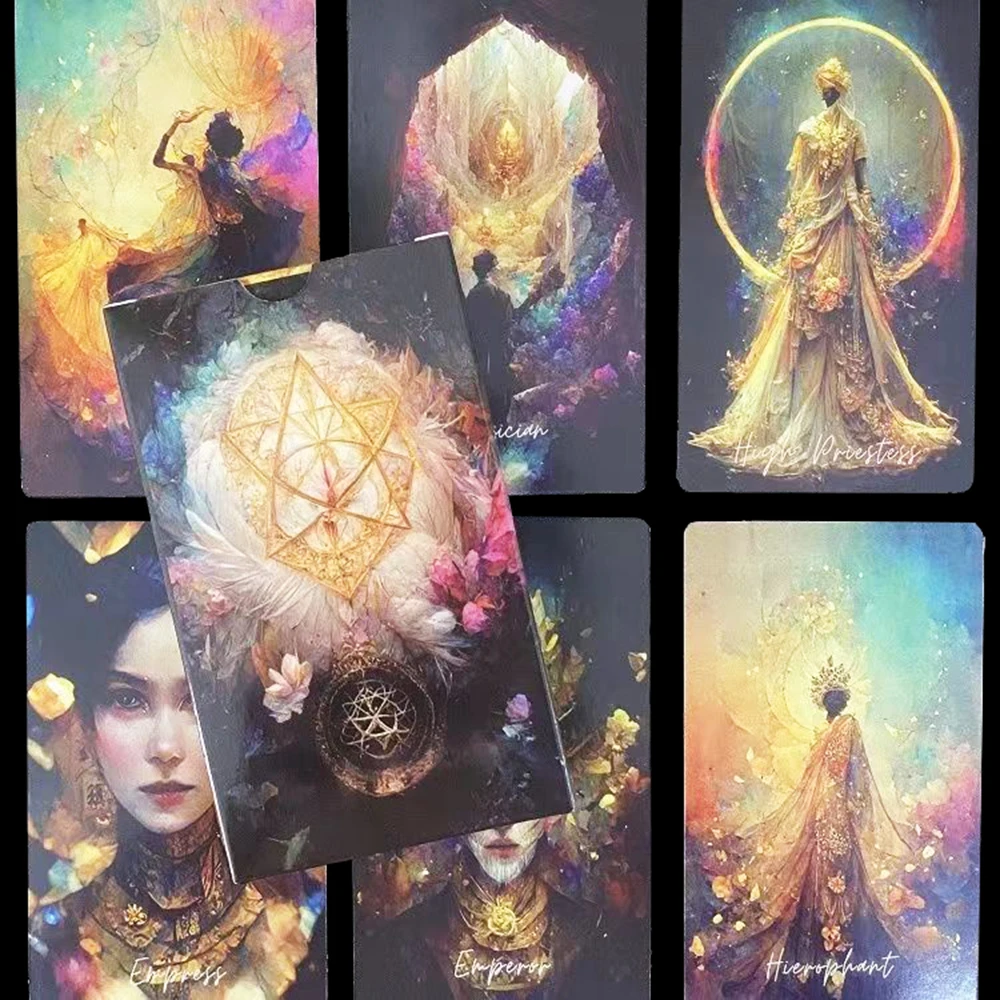 12x7CM Lune de L’Univers Tarot decks ever come Each card is a colorful work of art with Guide Book Divination12x7cm Golden