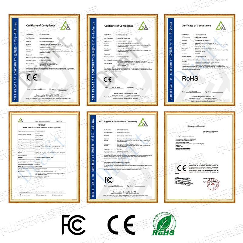 High Quality Aluminium Alloy Tempered Glass Electric Food Warming Tray Adjustable Temperature Party Hot Plate for Families for