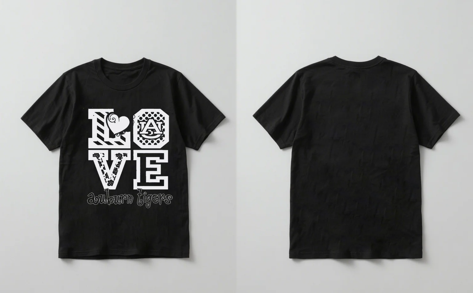 2025 New Trendy Love Auburn Tigers Stampa manica corta Casual unisex