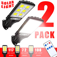 108 LED Solar Lights Outdoor With 3 Mode Waterproof Motion Sensor Security Lighting LED Wall Street Lamp for Garden Patio Path