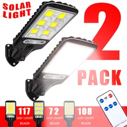 108 LED Solar Lights Outdoor With 3 Mode Waterproof Motion Sensor Security Lighting LED Wall Street Lamp for Garden Patio Path