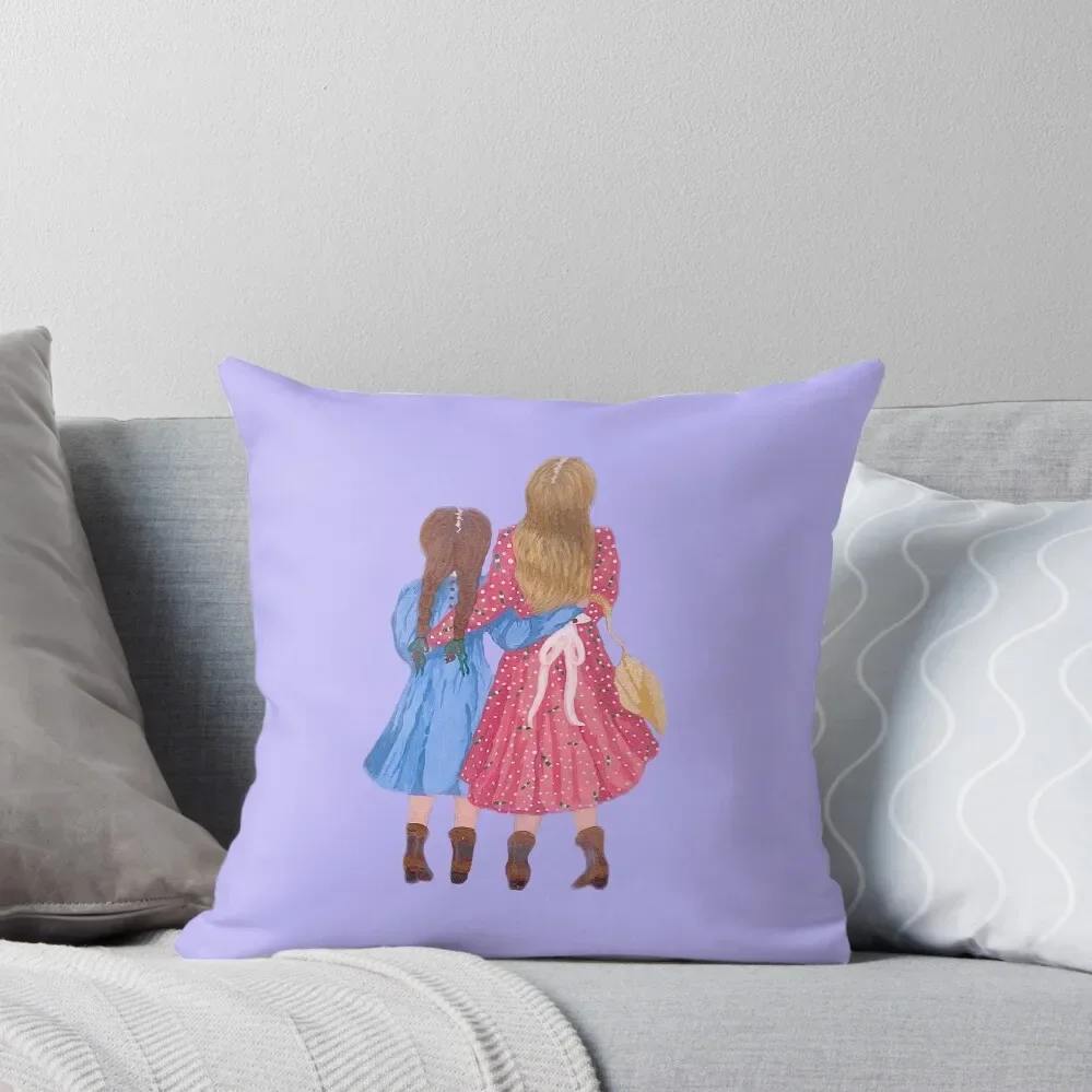 Laura & Mary Ingalls - Little House Throw Pillow Custom Cushion Cushions For Decorative Sofa Embroidered Cushion Cover pillow