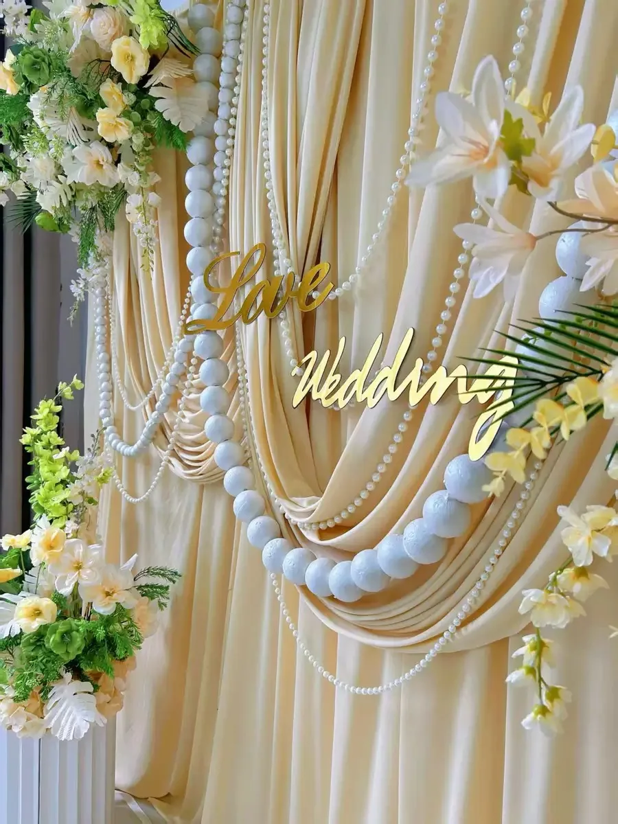 White Ceiling Hanging Decorations Pearl String Wedding Birthday Party Stage Layout Props Background Wall Shop Window Foam Ball