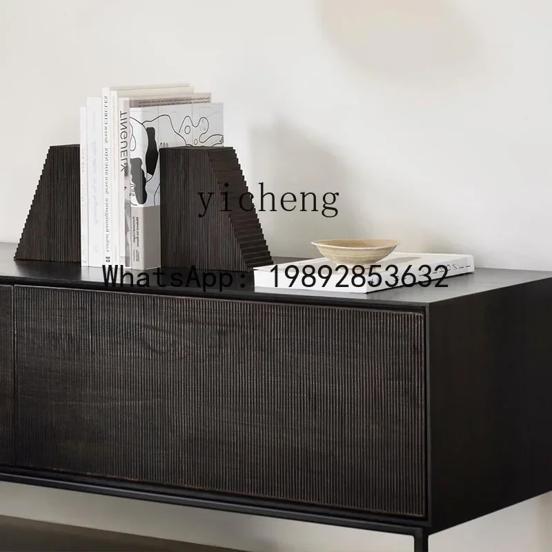 c9.23-Nordic all solid wood living room TV cabinet household storage locker storage integrated medium and ancient style