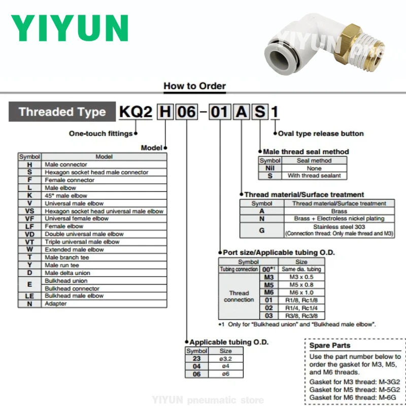 KQ2L04-M3G KQ2L04-01AS KQ2L06-02AS KQ2L08-03AS KQ2L10-04AS 90° male elbow One-touch Fittings New KQ2 SeriesThe original