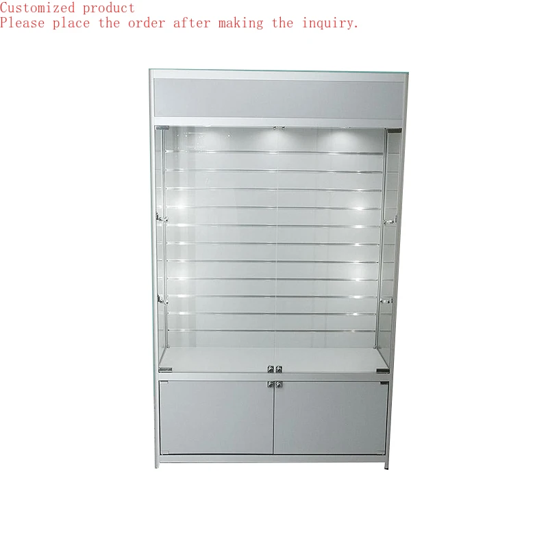 

Custom.HIKUYA Factory Store Cell Phone Accessories Cabinet Display Stand with Tempered Glass