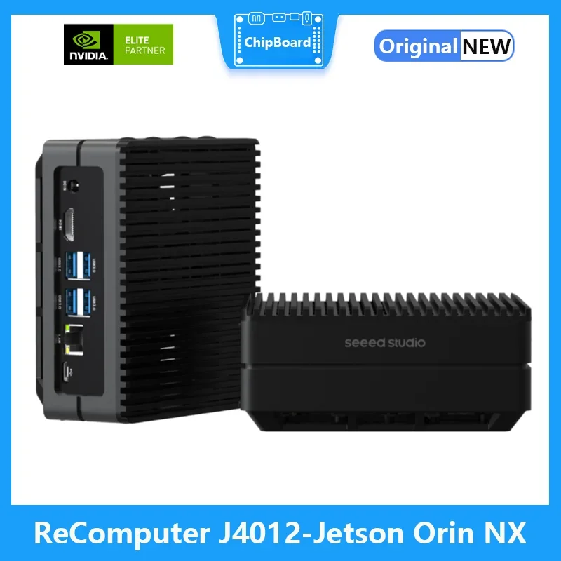 ReComputer J4012-Edge AI Device with NVIDIA Jetson Orin NX 16GB Module 4xUSB 3.2, M.2 Key E & Key M Slot, Aluminum Case